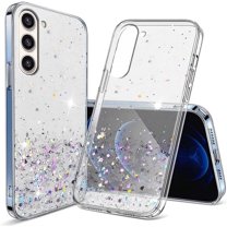 Compatible with Samsung Galaxy S23 Case Cute Glitter Clear Sparkly Cases Shockproof Samsung S23 Phone Case for Women Girls Silicone Slim Bling Protective Cover (Clear)