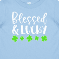 thumbnail image 4 of Inktastic Blessed and Lucky 4 Leaf Clovers St. Patrick's Day Boys or Girls Baby T-Shirt, 4 of 5