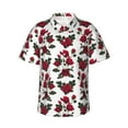 thumbnail image 2 of Xecao Rose Flowers print Hawaiian shirt - a stylish short-sleeve button-down for men, perfect for casual beach and tropical outings., 2 of 9