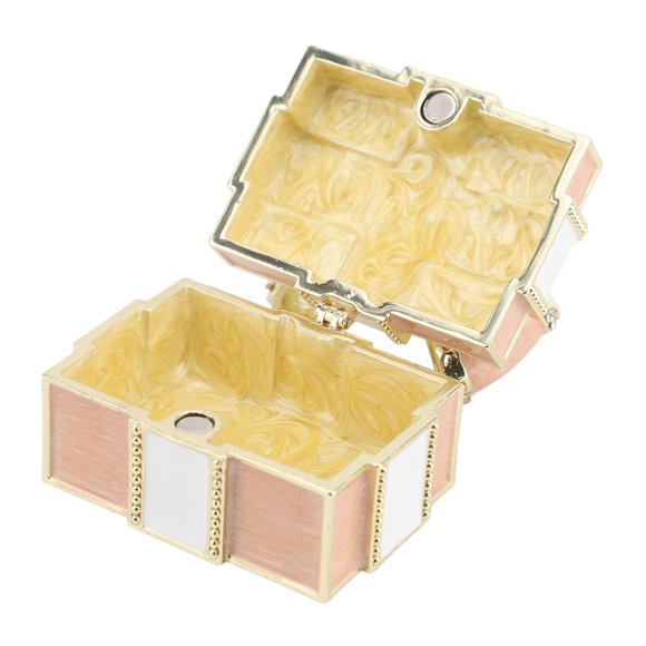 Vintage Rhinestone Alloy Trinket Box Organizer for Rings and Necklaces Vintage Small Jewelry Box Trinket Box Vintage Treasure Chest Case Vintage Jewelry Box Trinket Organizer