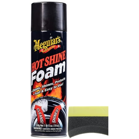 Meguiar's Hot Shine Tire Foam (19 oz) Bundle