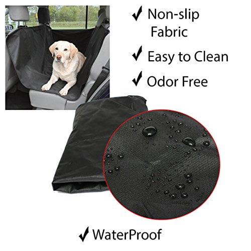 Zento Deals Black Premium Quality Vehicle Pet Hammock and Back Seat Protector with Safety Buckle For Pets 