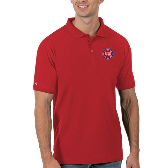 Men's Antigua Red Detroit Pistons Legacy Pique Polo
