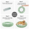 thumbnail image 3 of Exclusivo Mezcla Calming Donut Dog Bed with Non-Slip Bottom, 24 inches Cozy Fluffy Faux Rabbit Fur Round Pet Bed for Medium Dogs, Green, 3 of 6