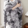 thumbnail image 6 of ROSEKIND ultra-soft 680GSM Faux Fur Ribbed Throw Blanket for Sofa & Bed, Cozy Gift for Adults & Friends, 60x70in, Tie-dye Grey, 6 of 8