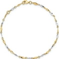 thumbnail image 4 of 14K Two-Tone Polished 9In Plus 1In Ext. Anklet Made In Turkey ank280-10, 4 of 5