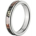 thumbnail image 2 of 4mm Half-Round Titanium Ring with a Mossy Oak Pink Break Up Camo Inlay, 2 of 3