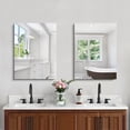 thumbnail image 4 of VONIGEE 18x24 Inch Frameless Bathroom Mirror, Rectangle Wall Mirror with Polished Edge for Over Sink, Vanity Mirror for Bathroom, Bedroom, Living Room, Hangs Horizontally or Vertically, 4 of 9