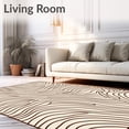 thumbnail image 2 of ODIKA 2'x3' Machine Washable Non-Slip Area Rug, Curved Line Modern Artistic Floor with Rhythmic High Traffic Rug, Ivory, 558650, 2 of 7