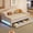 Beige + Solid Wood+MDF + Upholstered + Twin XL, variant on Luckynote Twin XL Upholstered Daybed, with Drawers and LED Lights, Beige