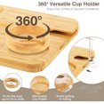 thumbnail image 3 of Kssiaz Couch Arm Tray  Bamboo Sofa Tray Table for Couch  Sofa Armrest Tray Table  -Slip Armrest Organizer  Foldable Couch Cup Holder for Snacks  Phone  Control  Cups  Natural, 3 of 9