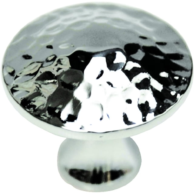 Hickory Hardware P2170-CH Craftsman Collection Round Hammered Knob, Chrome, 1-1/4 Inch Diameter