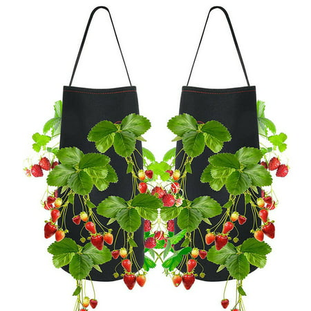 4 Pcs Hanging Garden Planter Bed Planting Grow Bag Strawberry Flower Vegetable Plants (Best Pots For Growing Weed)