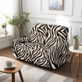 thumbnail image 7 of TSOVTHRID Beige Zebra Stripe Print 6-Piece Loveseat Covers Stretch Reclicer Love Seat Covers with Pockets Loveseat Couch Cover Furniture Protector for 2 Seat Couch Sofa, 7 of 7