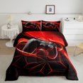 thumbnail image 1 of Erosebridal Game Controller Bedding Full Comforter Set, Black Red Down Comforter, Geometric Gamepad Decor, Lightweight, 1 of 8