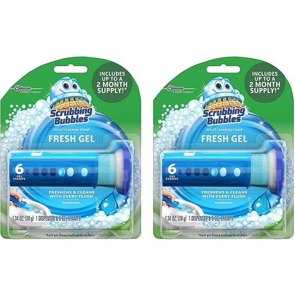 Scrubbing Bubbles Toilet Cleaning Gel Glade Rainshower, 1.34 Ounce Pack of 2