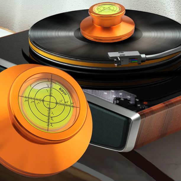 Vinyl Turntable Clamp with Level and Scale Phono LP Disc Stabilizer Vinyl Disc Turntable Weight Clamp for Vinyl LP Record Player