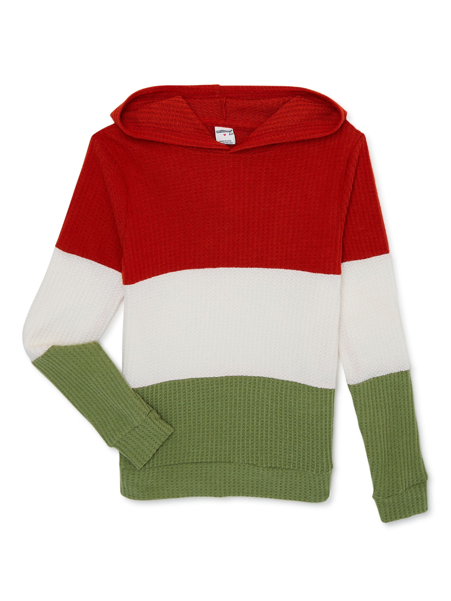 Wallflower Girls Brushed Thermal Colorblocked Hoodie, Sizes 416