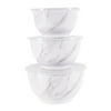Better Homes & Gardens 6-Piece Melamine Serving Bowl Set with Lids, White Marble Print
