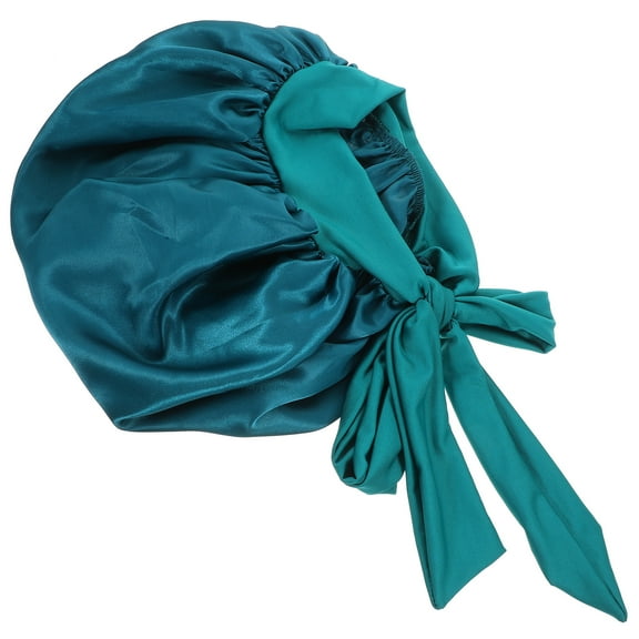 Wide-brimmed Soft Sleeping Head Cover Curly Hair Bonnets Women's Miss Broadside Satin for Hat