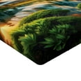thumbnail image 2 of Ambesonne Lake Fitted Sheet, Nature Morning Scenery Peaks, TwinXL Size, Peach Green and Fawn, 2 of 3