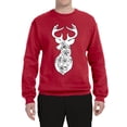 thumbnail image 2 of Deer Rose Animal Lover Unisex Crewneck Graphic Sweatshirt, Red, 5XL, 2 of 3