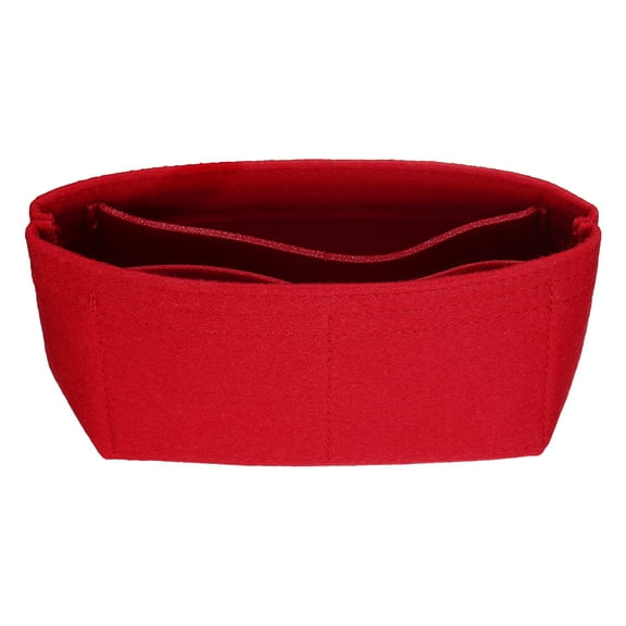 Uxcell Purse Organizer Insert, Small Felt Handbag Organizer Mini Bag Storage & Finishing Inner Bag Liner for Chic Backpack Tote Shoulder Bags, Red