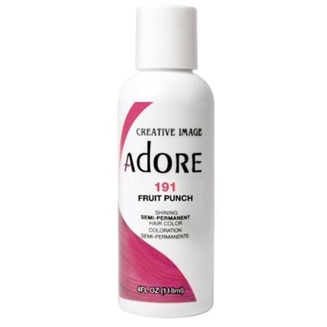 191 Fruit Punch , ADORE Creative Image Shining SEMI-PERMANENT Hair Color, NO Ammonia, Peroxide, or Alcohol, Haircolor Semi Permanent Dye - Pack of 3 w/ SLEEKSHOP 3-in-1 Brush Comb Tinte Cabello Adore Hair Color belleza