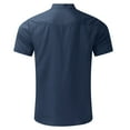 thumbnail image 6 of Clothing Henley T Shirts for Men Short Sleeve Button Henley T-Shirts Men Summer Solid Stand Collar Casual Loose Shirt Top Casual Basic Tops, 6 of 6