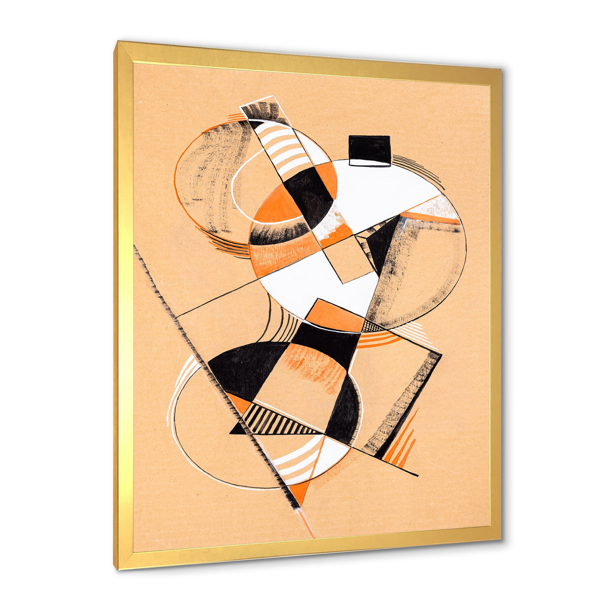 Designart 'Abstract Compositions Of Colored Geometric V' Modern Framed Art Print