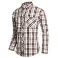 thumbnail image 1 of toraway Mens Chemise Veste Coton Mens Mode Décontractée Rayée Polyester Coton Boucle Col à Revers Manches Longues Chemise Haut Blouse Polyester Coton TTTG, 1 of 3