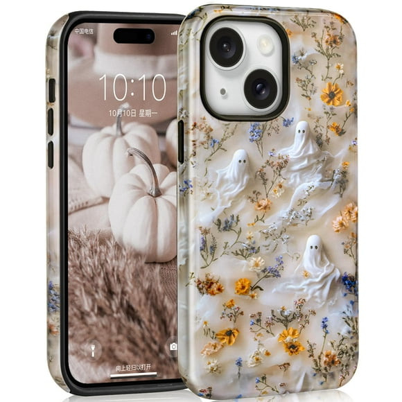 Funda para teléfono celular Mainrenka iPhone 11, lindo fantasma floral