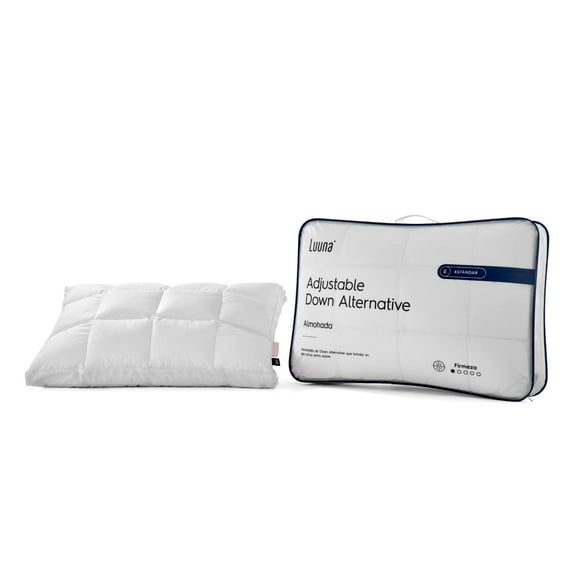 Luuna Almohada Ajustable Down Alternative, tama&ntilde;o Est&aacute;ndar. Funda 100% algod&oacute;n, Alto Confort y Relleno Ajustable. Hipoalerg&eacute;nica y anti&aacu Luuna NA