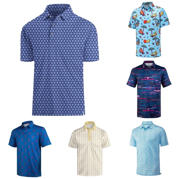 LIIPEE Summer Fashion Graphic Polo Shirt For Men Short Sleeve Tennis Collar Shirts Male Comfortable Breathable Versatile Polos,XXXL