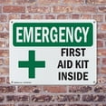 thumbnail image 4 of (2 Pack) First Aid Kit Inside With Symbol OSHA Emergency Sign 18 Inch X 12 Inch Indoor / Outdoor Rust-Free Aluminum Metal Signs for Workplace, Workshop, and Construction Site, Made in, 4 of 8