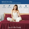 thumbnail image 5 of 500 Thread Count 100% Egyptian Cotton 4-Piece Bed Sheet Set (1 Flat, 1 Fitted Sheet, 2 Pillow Covers) 30 Inches Deep Pocket Size California-King Color Burgundy Stripe, 5 of 5