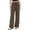 47#Brown, variant on Linen Pants for Women Wide Leg Palazzo Trousers Cotton Trendy Loose Summer Beach Pants with Pockets Camel 2XL