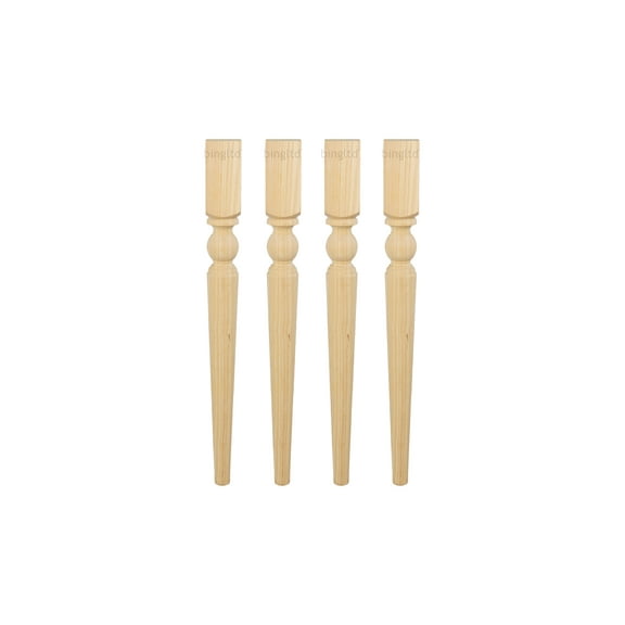 BingLTD - 29" Unfinished Hardwood Farm Table Leg - Set of 4 (TL-27529-UNF)