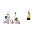 thumbnail image 1 of Esculturas de elefantes, estatuas de cerámica, figuras abstractas de fuego, adornos de resina, objetos coleccionables, ideales para sala de estar, ofi, 1 of 8