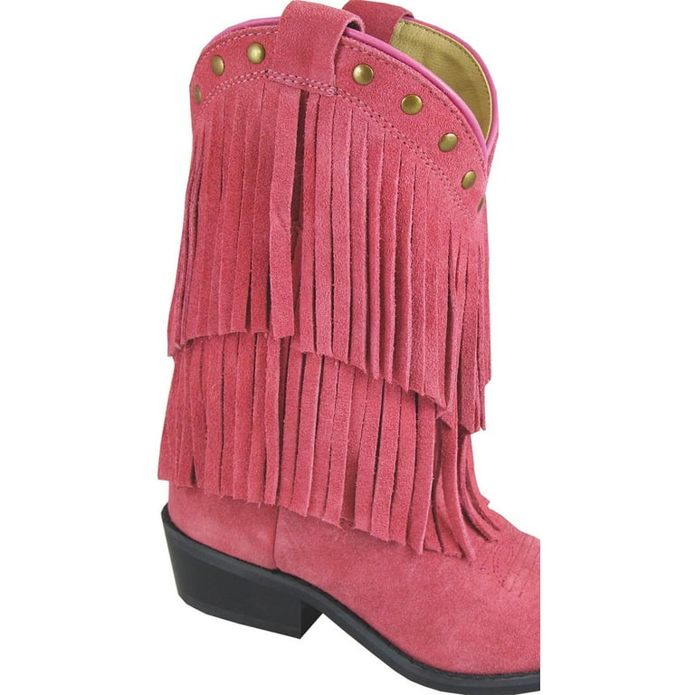 Girls pink hotsell fringe boots