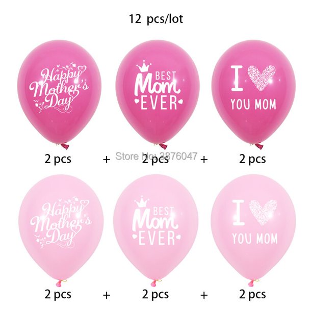 12pcs/lot happy Mother's day Father's day balloon father mother day decorations i love you best mom ever best dad ever balloons Gao Jinjia LED