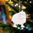 thumbnail image 1 of Adorno navideño de oveja de madera para árbol de Navidad: lindo colgante de cordero para decoración navideña, decoración colgante de lana hecha a mano para coronas, guirnaldas y regalos., 1 of 7