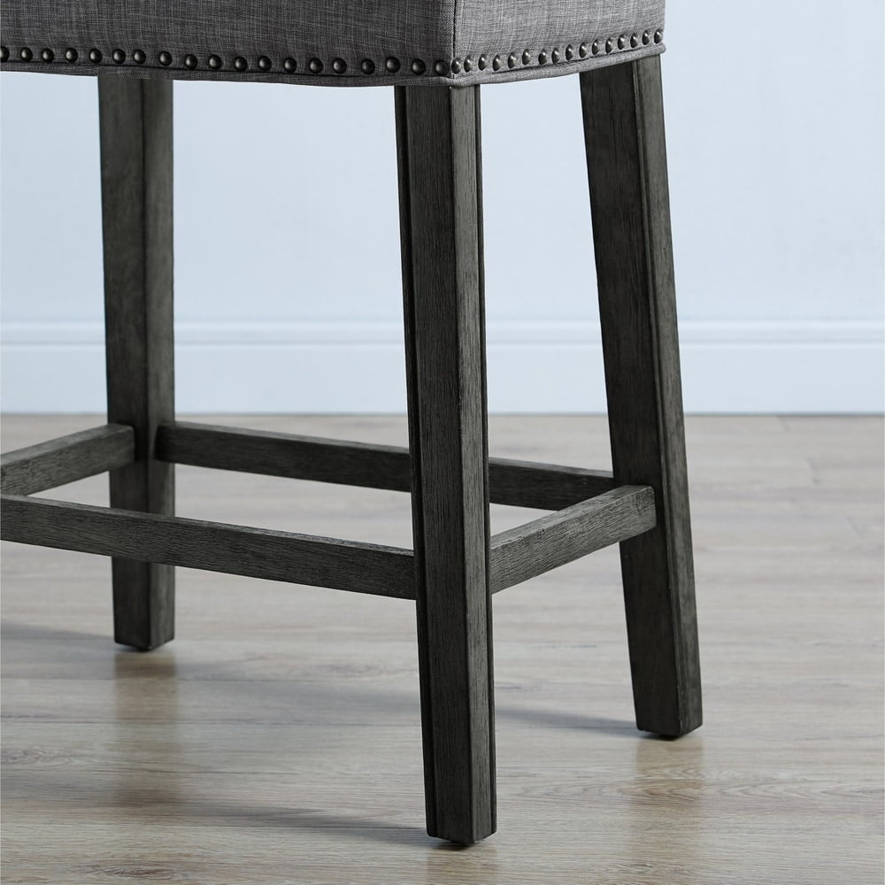 The Gray Barn Barish Backless Saddle Seat Counter Stools Set of 2 Tan N A Fabric Upholstered