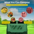 thumbnail image 2 of ZENY 43 Gallon Easy-Turn Dual Chamber Compost Tumbler, Outdoor Rotating Bin for Fast Composting, Green, 2 of 10