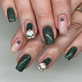 thumbnail image 4 of Christmas Green Press on Nails,Short Square Fake Nails with Leaf Santa Claus,Acrylic Glitter Glue on Nails Glossy Reusable Winter Xmas False Nails for Women Girls Holiday Manicure Daily 24pcs, 4 of 8