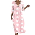 thumbnail image 2 of Omexry Elegant Dresses for Women Women's Summer Casual Printed Dress With Sleeve V-neck Dress, 2 of 4
