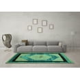 thumbnail image 3 of Ahgly Company Indoor Square Abstract Turquoise Blue Modern Area Rugs, 8' Square, 3 of 4