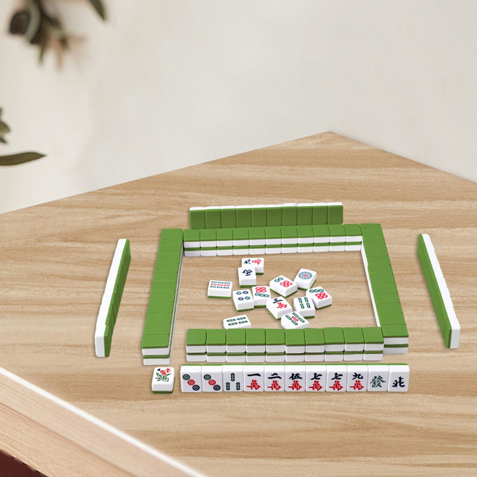 LeeQinersw 144x Chinese Version Game Set Leisure Time Chinese Style Game Mini Mahjong Tiles Green