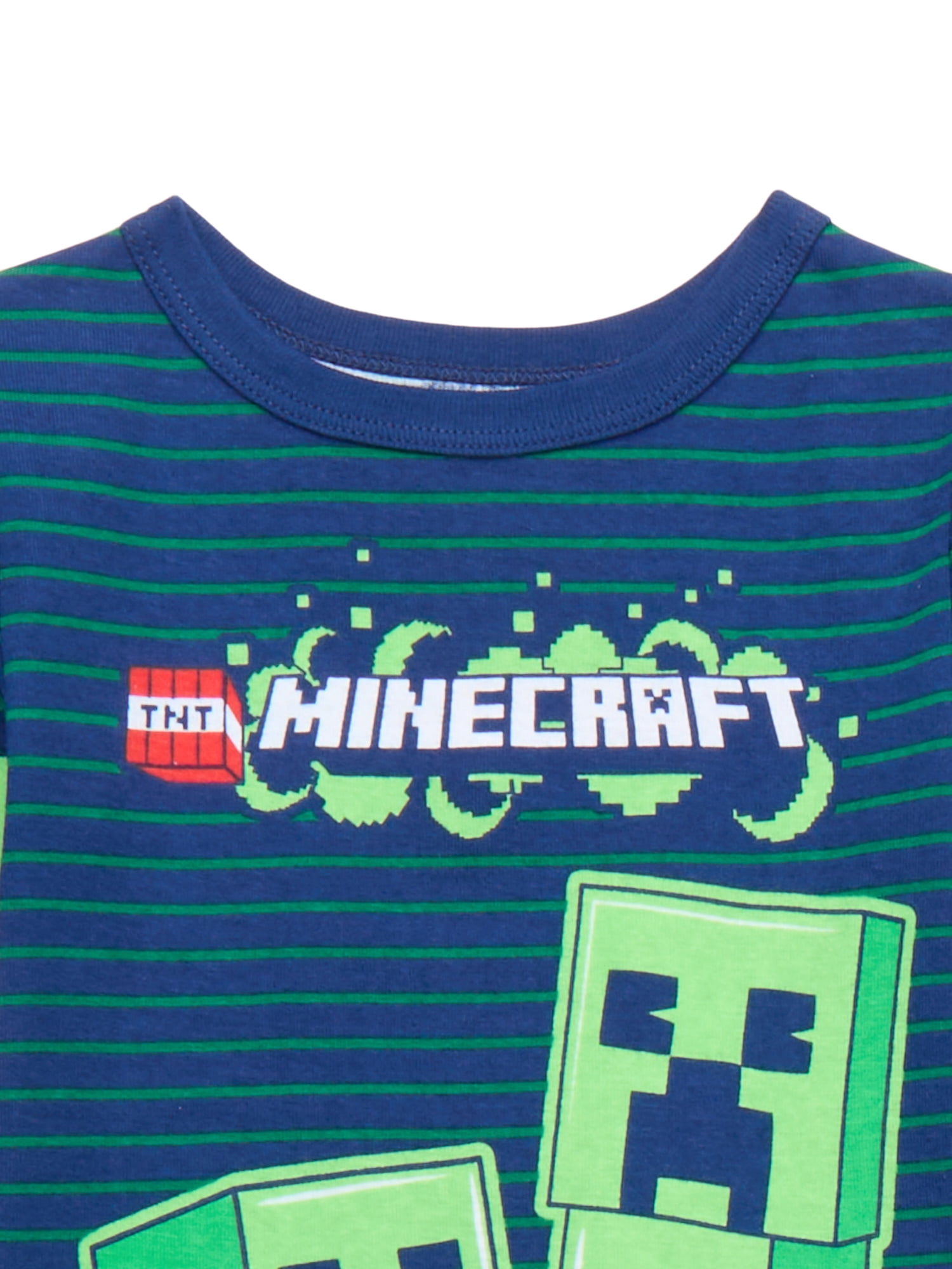 Minecraft Boys Short Sleeve Top and Pants, 2-Piece Pajama Set, Sizes 4-12