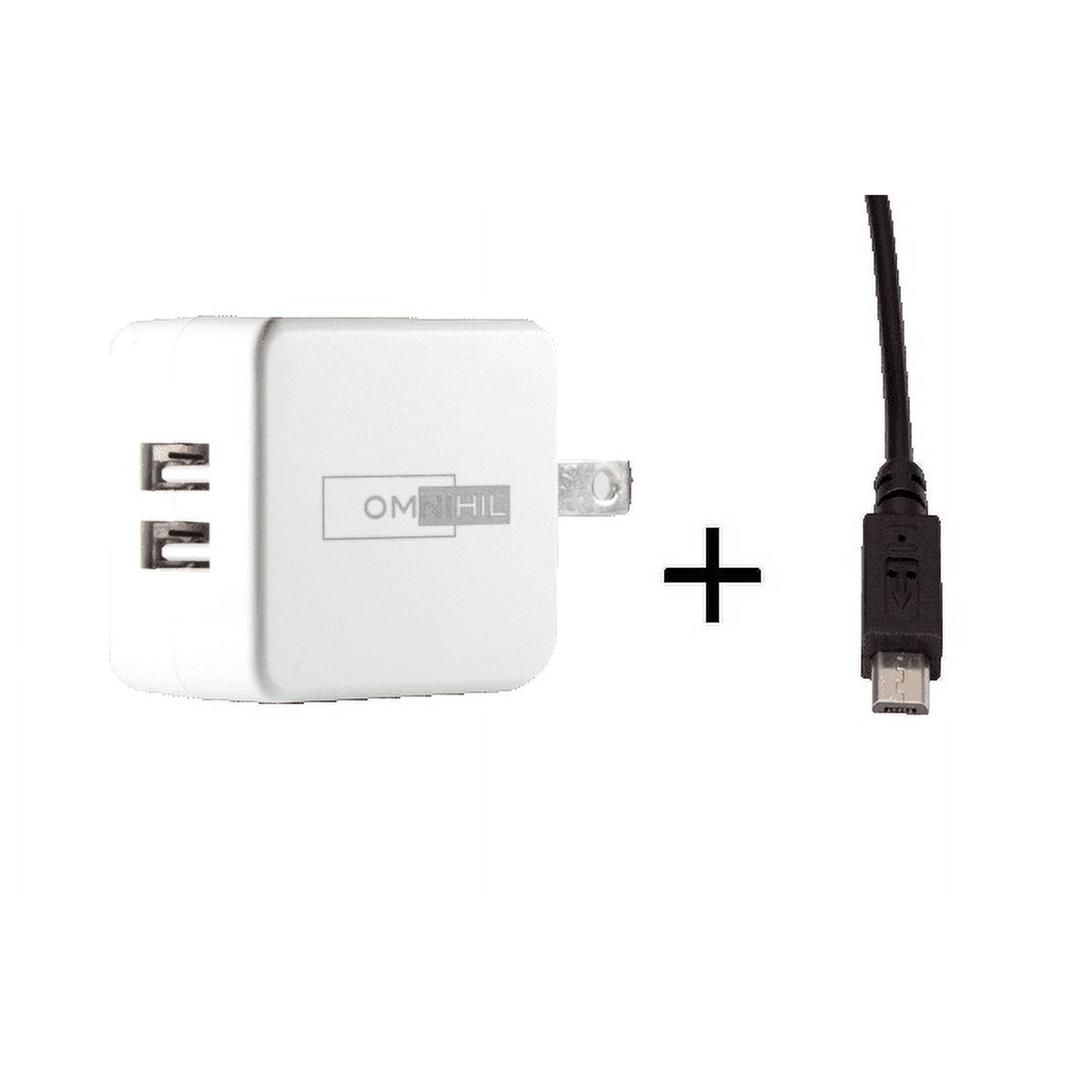 OMNIHIL Replacement 2-Port USB Charger+(15FT)MICRO-USB forMeidong Portable Bluetooth Speakers Wireless Iphone 7 Holder Smartphone Stand